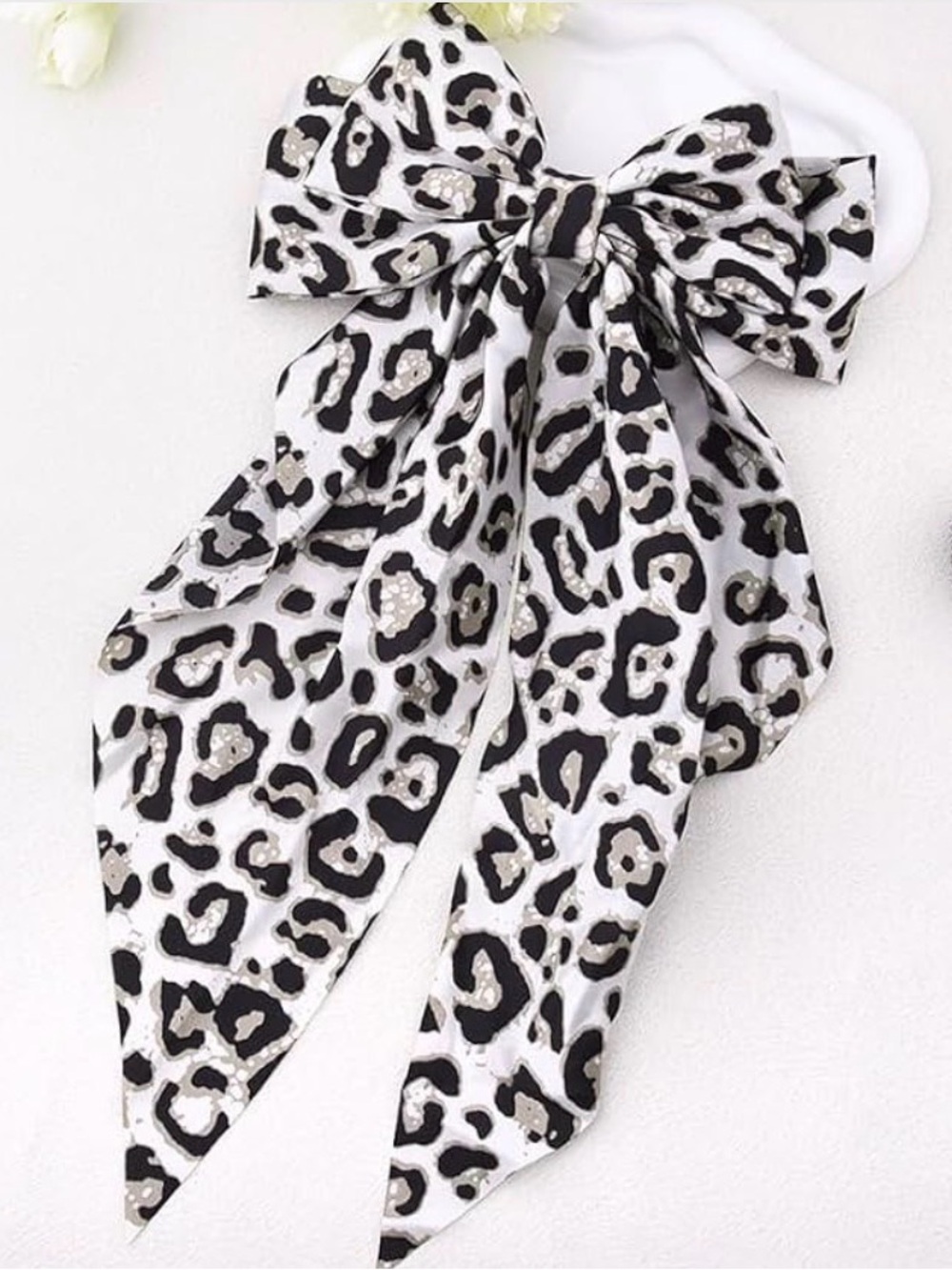 Large Silk Leopard Print Bow - Choose 1 - Picture 5 of 10